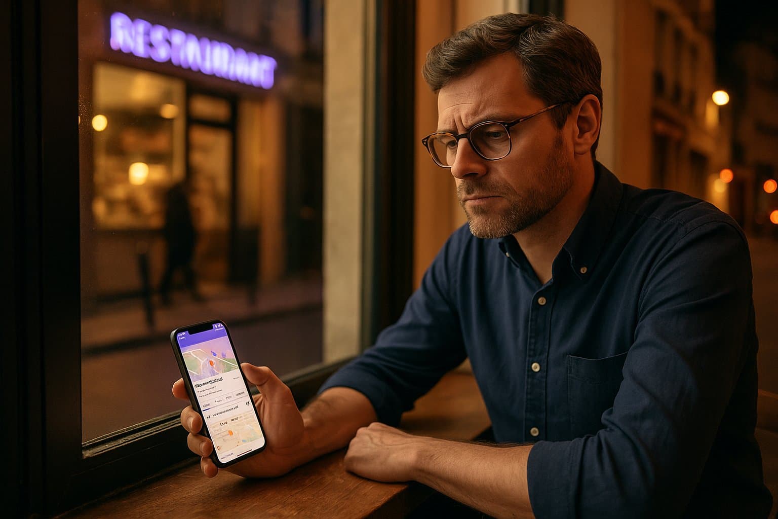 Consultant d'agence préparant une proposition de gestion de fiches d'établissement Google pour un commerce local
