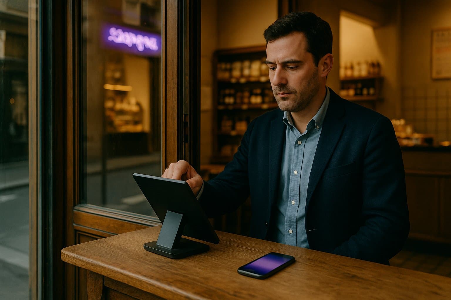 Consultant d’agence présentant un audit de fiche d’établissement Google à un client local