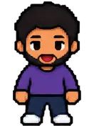 Portrait of Julien Mercier in pixel art