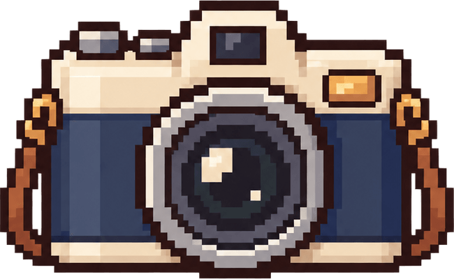 Appareil photo en pixel art