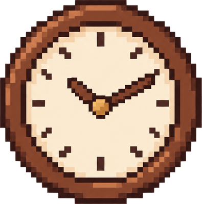 Horloge en pixel art