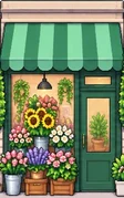 Blumenladen in Pixel-Art