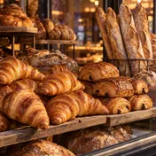 Viennoiseries et pains dans une boulangerie
