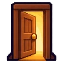Porte ouverte en pixel art