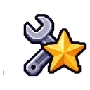 Pixel art wrench and star