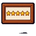 Marco con cinco estrellas en pixel art