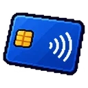 Tarjeta azul sin contacto en pixel art