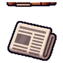 Pixel art folded newspaper