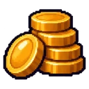Stack of gold coins in pixel art