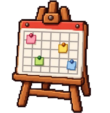 Calendar in pixel art